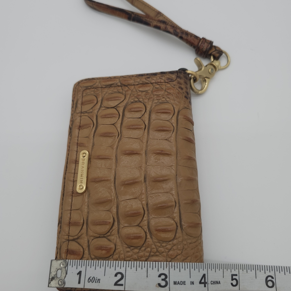 Brahmin Leather Pecan Melbourne Croc-Embossed Wallet/Wristlet - Picture 7 of 7